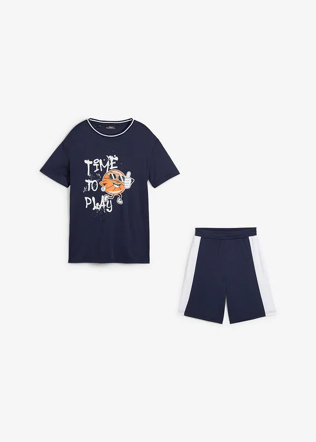 CAMISETA Y PANTALóN CORTO (2 PIEZAS) AZUL MARINOBLANCO